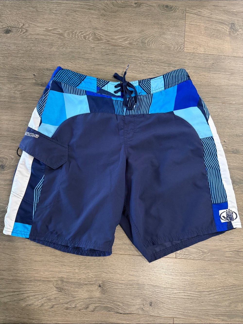 Body Glove Blue Patchwork Men’s Swim Trunks